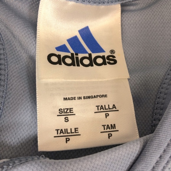 Adidas Racerback sports bra Size Small Light blue Stretchy Lined no padded cups - Picture 4 of 10